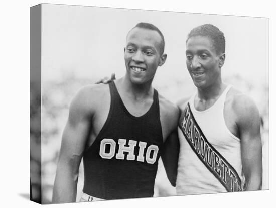 Jesse Owens with Ralph Metcalfe-null-Stretched Canvas