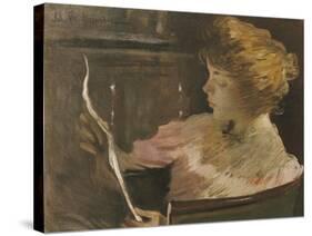 Jesse Steele Reading-John White Alexander-Stretched Canvas