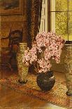 Azalea in a Japanese Bowl, with Chinese Vases on an Oriental Rug, in an Interior-Jessica Hayllar-Framed Stretched Canvas