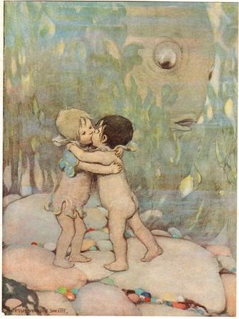 Tom and Ellie, Illustration from 'The Water Babies' by Reverend Charles Kingsley