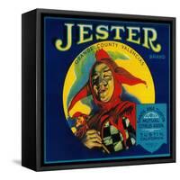 Jester Orange Label - Tustin, CA-Lantern Press-Framed Stretched Canvas