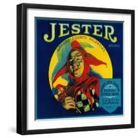 Jester Orange Label - Tustin, CA-Lantern Press-Framed Art Print