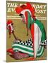 "Jester" Saturday Evening Post Cover, February 11,1939-Norman Rockwell-Mounted Giclee Print