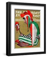 "Jester" Saturday Evening Post Cover, February 11,1939-Norman Rockwell-Framed Giclee Print