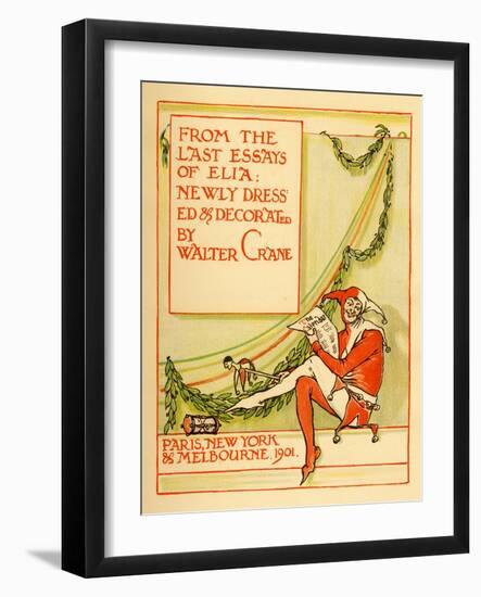 Jester Sits Reading A Calendar Holding A Puppet-Walter Crane-Framed Art Print