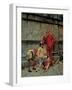 Jesters Playing Cochonnet, Oil on Wood by Eduardo Zamacois Y Zabala - Museo De Bellas Artes De Bilb-Eduardo Zamacois y Zabala-Framed Giclee Print