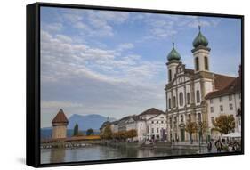 Jesuit Church in Lucerne, Switzerland.-Michele Niles-Framed Stretched Canvas