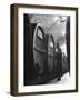 Jesuit Novitiate Winery, Oak Casks of Wine in Underground Tunnel of Winery-Charles E^ Steinheimer-Framed Photographic Print