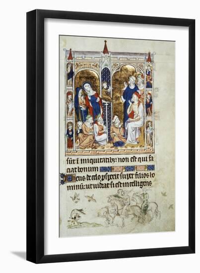 Jesus Among the Doctors, Miniature from Queen Mary's Psalter, Psalter Belonging to Mary I-null-Framed Giclee Print