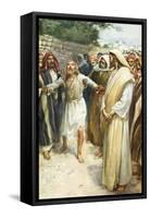 Jesus and a Blind Man-null-Framed Stretched Canvas