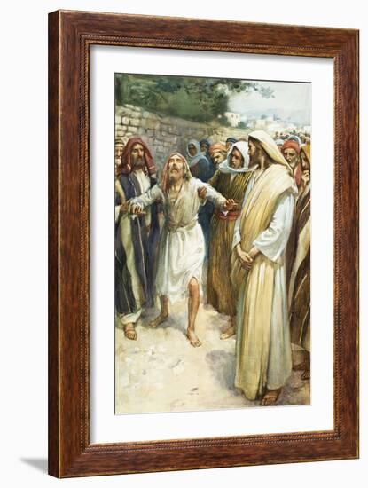 Jesus and a Blind Man-null-Framed Giclee Print