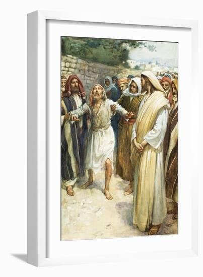 Jesus and a Blind Man-null-Framed Giclee Print