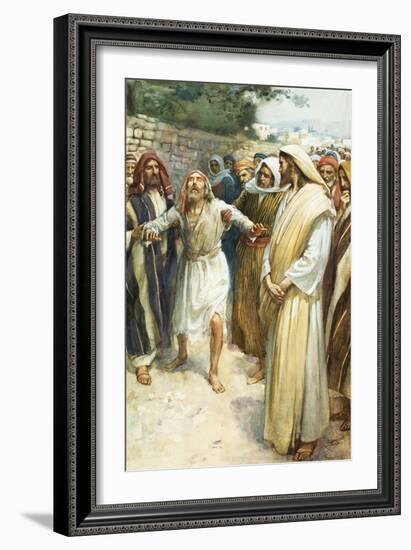 Jesus and a Blind Man-null-Framed Giclee Print