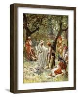 Jesus and his disciples at Caesarea Philippi - Bible-William Brassey Hole-Framed Giclee Print