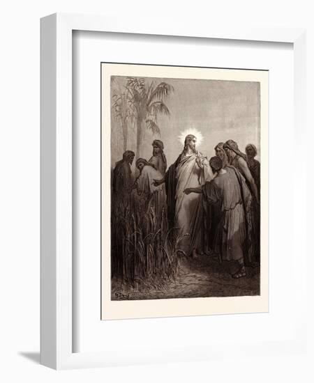 Jesus and His Disciples in the Corn Field-Gustave Dore-Framed Giclee Print