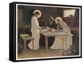 Jesus and His Parents at the Supper Table-Frank V. Du-Framed Stretched Canvas