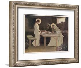 Jesus and His Parents at the Supper Table-Frank V. Du-Framed Art Print