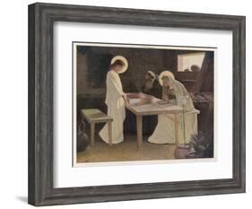 Jesus and His Parents at the Supper Table-Frank V. Du-Framed Art Print