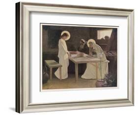 Jesus and His Parents at the Supper Table-Frank V. Du-Framed Art Print