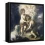 Jesus and John the Baptist-Bartolome Esteban Murillo-Framed Stretched Canvas