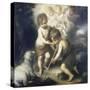 Jesus and John the Baptist-Bartolome Esteban Murillo-Stretched Canvas