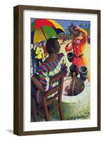 Jesus and Samaritan Woman at the Well, 2002-Dinah Roe Kendall-Framed Premium Giclee Print