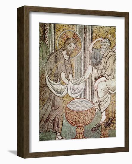 Jesus and St. Peter, Detail from Jesus Washing the Feet of the Apostle-null-Framed Giclee Print