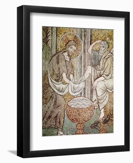 Jesus and St. Peter, Detail from Jesus Washing the Feet of the Apostle-null-Framed Giclee Print