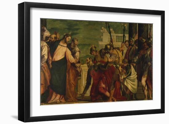 Jesus and the Centurion, about 1571-Paolo Veronese-Framed Giclee Print