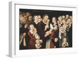 Jesus and the Children, Early C16th-Lucas Cranach the Elder-Framed Giclee Print