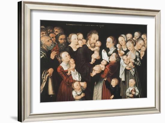 Jesus and the Children, Early C16th-Lucas Cranach the Elder-Framed Giclee Print