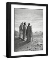 Jesus and the Disciples of Emmaus. Engraving. 19th Century.-null-Framed Giclee Print