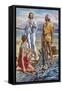 Jesus and the Fishermen-Fortunino Matania-Framed Stretched Canvas