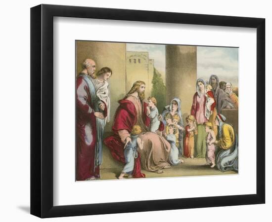 Jesus and the Little Children-English School-Framed Giclee Print