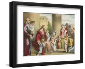 Jesus and the Little Children-English School-Framed Giclee Print