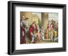 Jesus and the Little Children-English School-Framed Giclee Print