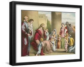Jesus and the Little Children-English School-Framed Giclee Print