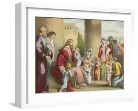 Jesus and the Little Children-English School-Framed Giclee Print