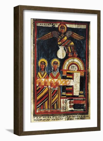 Jesus and the Thieves, Gospel Miniature, 14th Century, Ethiopia-null-Framed Giclee Print