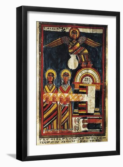 Jesus and the Thieves, Gospel Miniature, 14th Century, Ethiopia-null-Framed Giclee Print