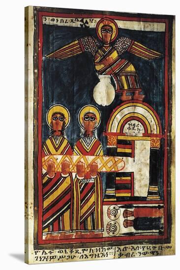 Jesus and the Thieves, Gospel Miniature, 14th Century, Ethiopia-null-Stretched Canvas