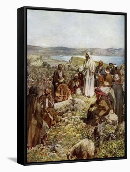 Jesus and the twelve apostles - Bible-William Brassey Hole-Framed Stretched Canvas