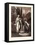 Jesus and the Woman of Samaria-Gustave Dore-Framed Stretched Canvas