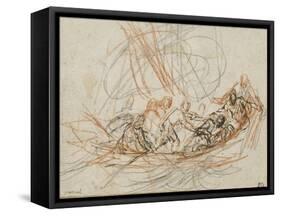 Jésus apaise la tempête ou la vocation de Simon-Pierre et André-Joseph Parrocel-Framed Stretched Canvas
