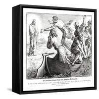 Jesus appears to his disciples, Gospel of John-Julius Schnorr von Carolsfeld-Framed Stretched Canvas