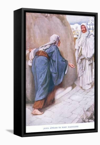 Jesus Appears to Mary Magdalene-Arthur A. Dixon-Framed Stretched Canvas