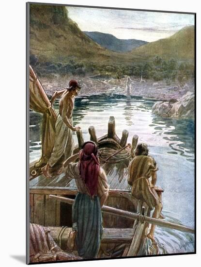 Jesus appears to the disciples at the sea of Galilee - Bible-William Brassey Hole-Mounted Giclee Print