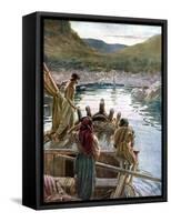 Jesus appears to the disciples at the sea of Galilee - Bible-William Brassey Hole-Framed Stretched Canvas