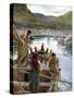 Jesus appears to the disciples at the sea of Galilee - Bible-William Brassey Hole-Stretched Canvas