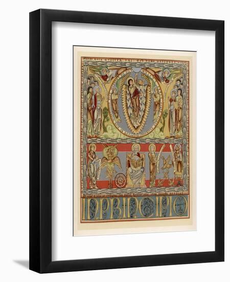 Jesus Ascends to Heaven as Depicted in a Flemish Bible-null-Framed Art Print